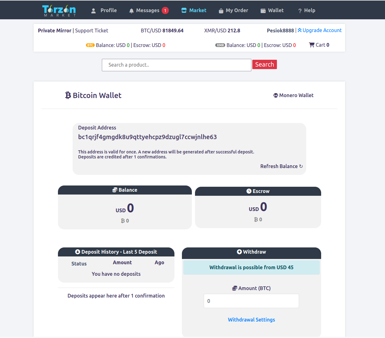 Wallet Management Interface